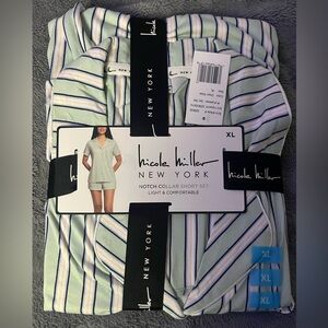 Nicole Miller Green and Blue Striped Set